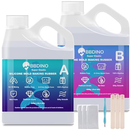 BBDINO Silicone Mold Making Kit, 2.42lb Super Elastic Liquid Silicone for Mold Making, 3h Fast Cure Platinum Molds Making Silicon Rubber for Casting Resin/Silicon/Candle/Soap Molds - Image 1