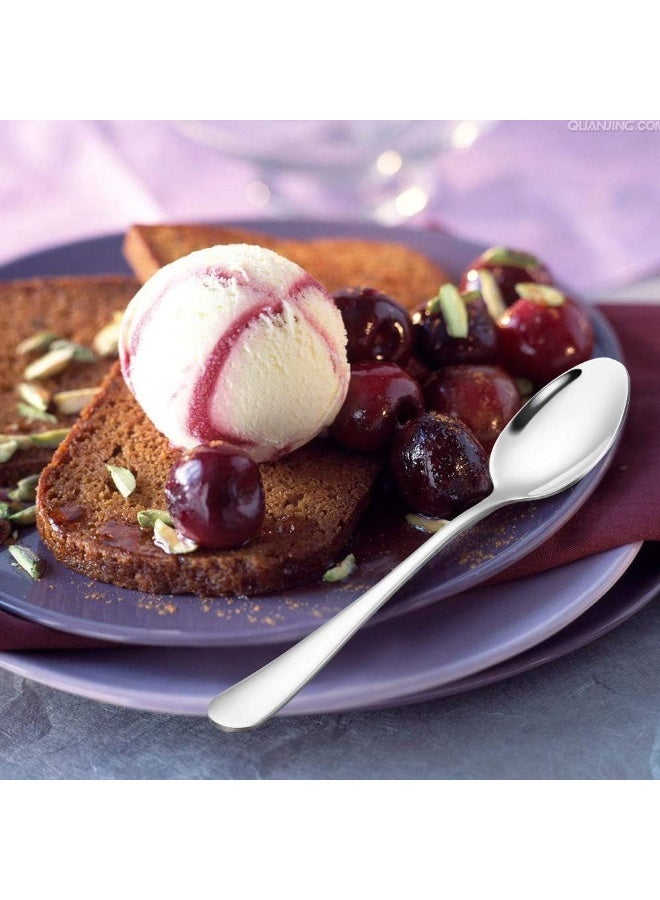 MOMENT 6 Pieces Teaspoons Set (6.2 Inch), Spoons Silverware, Stainless Steel Tea Spoons, Small Spoons, Mirror Polished Teaspoon, Dessert Spoons For Home, Kitchen, Restaurant, Dishwasher Safe - Image 4