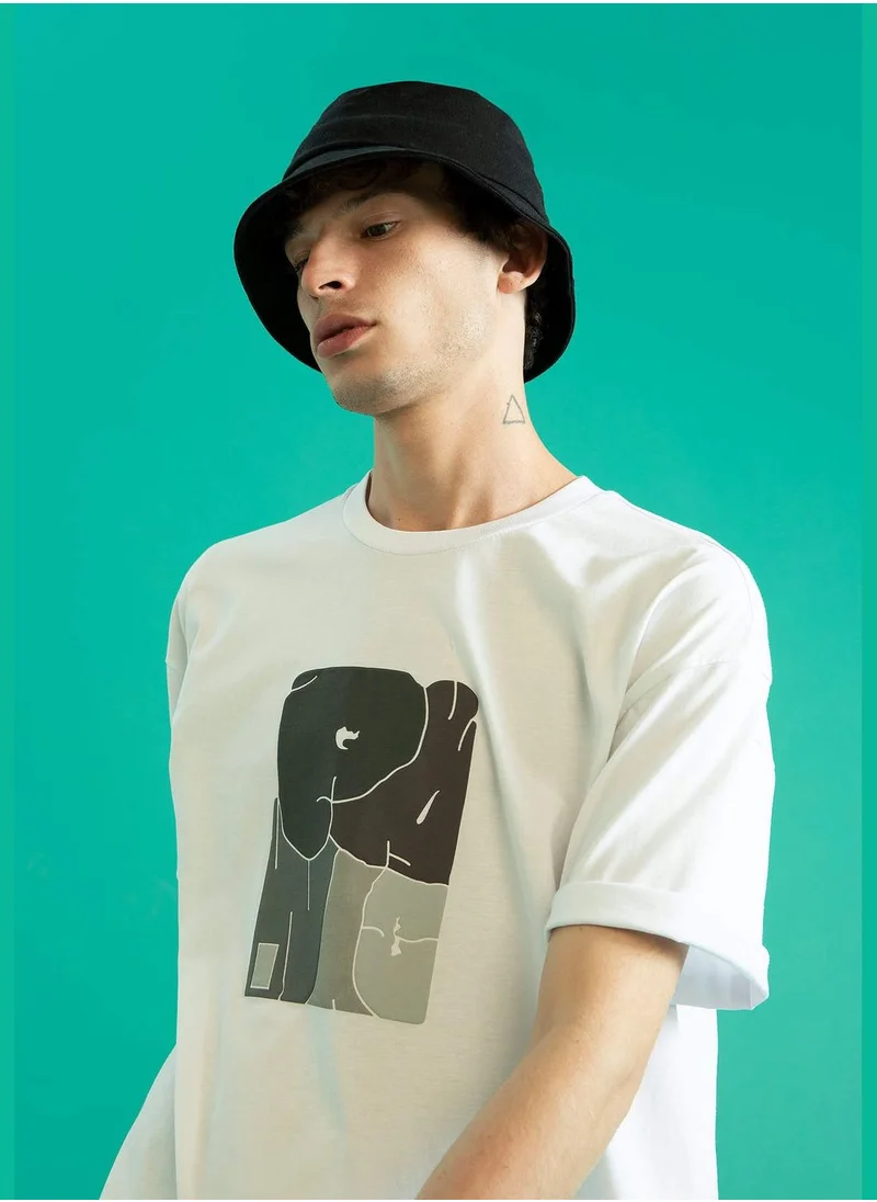 DeFacto Boxy Fit Short Sleeve Picture Print T-Shirt