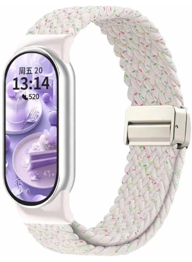 Strap For Xiaomi Mi Band 10/9/8 Magnetic Metal Buckle Sport Breathable Strap for Men Women Band Quick Release Soft Replacment Wristband For Xiaomi Smart Band 8/9/10 (Magnetic D1)