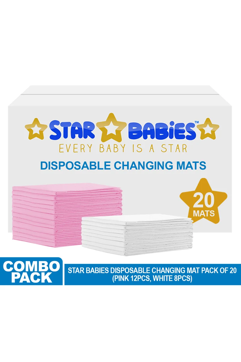 ستار بيبيز Star Babies - Disposable Changing Mat Pack Of 20, Assorted