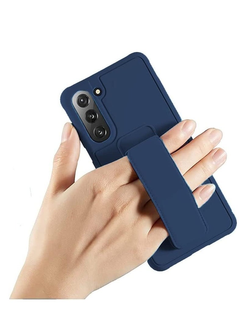 ELTRAZONE ELTERAZONE Case Compatible with Samsung Galaxy A02S Case Cover Blue Grip Magnetic Car Mount Kickstand & Holder, Premium Silicone Vertical & Horizontal Hand Strap and Grip with Multi Stand - Image 4