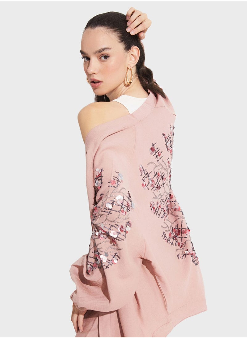 JUNE - Embroidered Puff Sleeve Kimono - Image 1