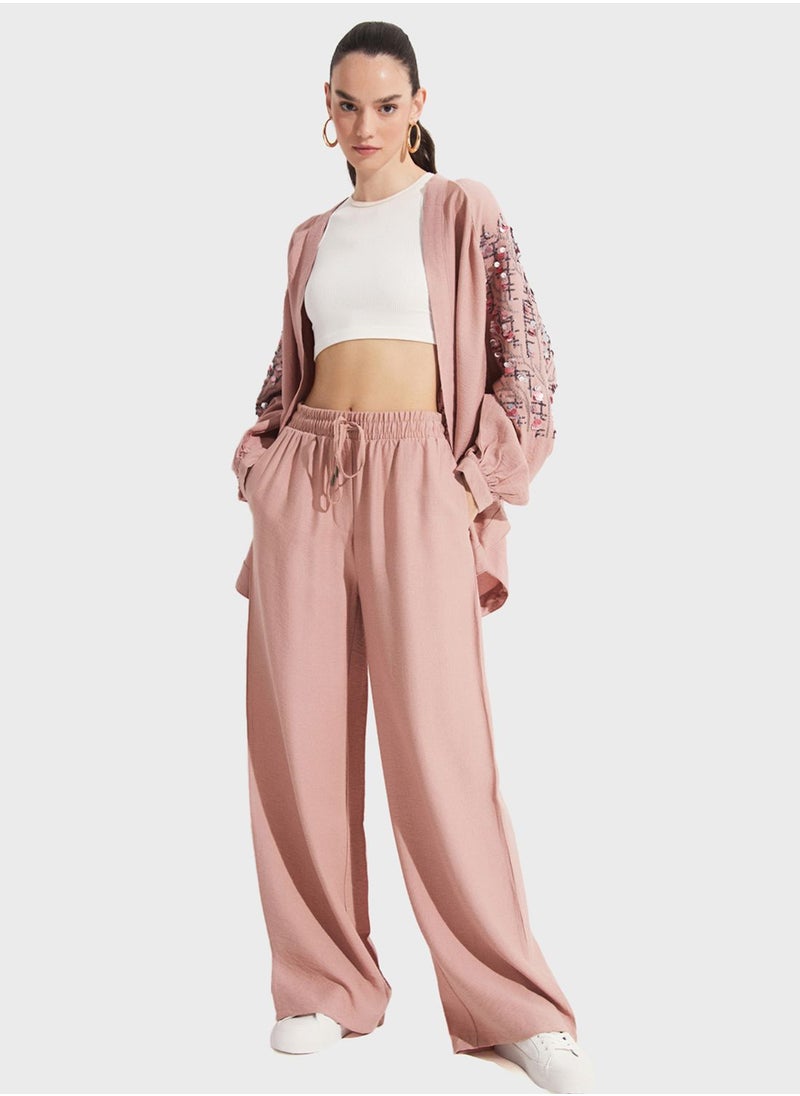 JUNE - Embroidered Puff Sleeve Kimono - Image 1