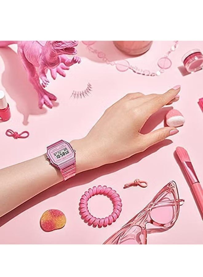 CASIO ساعة رقمية للشباب من النساء F-91WS-4DF - 46 مم - وردي - Image 2
