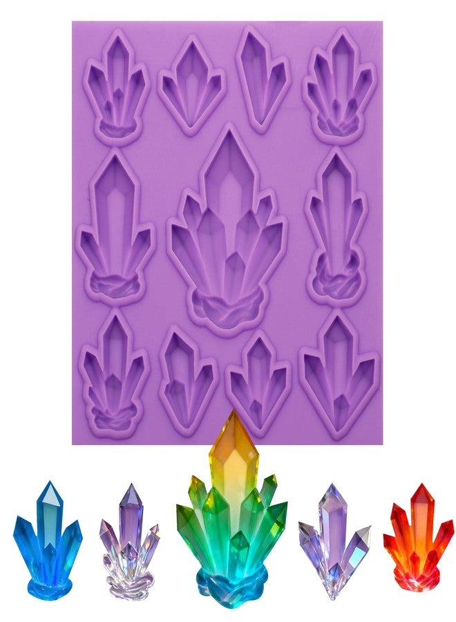 acvcatto Crystal Cluster Silicone Mold for Resin, 11-Cavity Crystal Mold Candy Making Molds for Fondant Decorations Jewelry Making Polymer Clay DIY Home Professional Baking Tool - Image 1