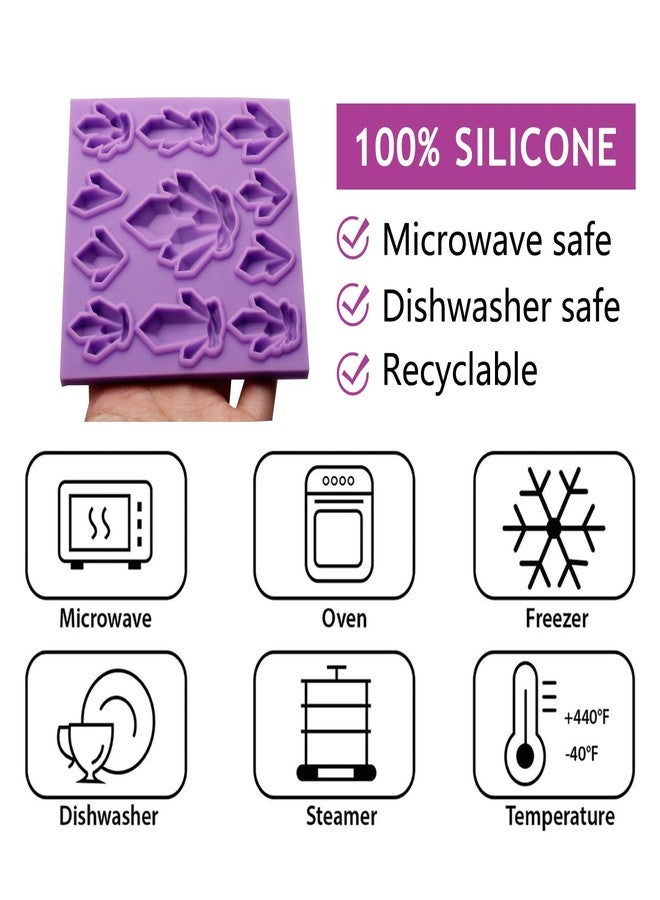 acvcatto Crystal Cluster Silicone Mold for Resin, 11-Cavity Crystal Mold Candy Making Molds for Fondant Decorations Jewelry Making Polymer Clay DIY Home Professional Baking Tool - Image 3