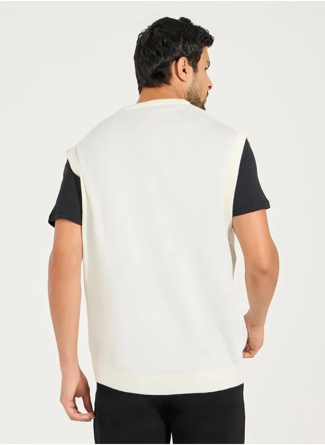 Styli Relaxed Fit V Neck Sweater Vest
