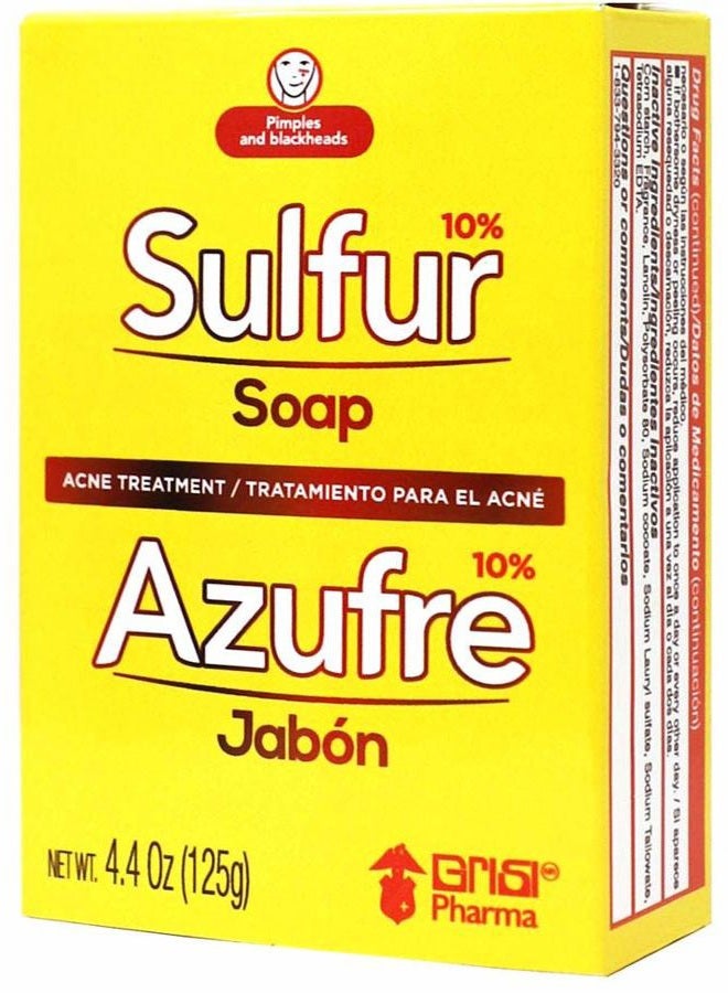 Biosulfur Sulfur Acne Treatment Soap with Lanolin 4.40 Oz Bar - Image 2