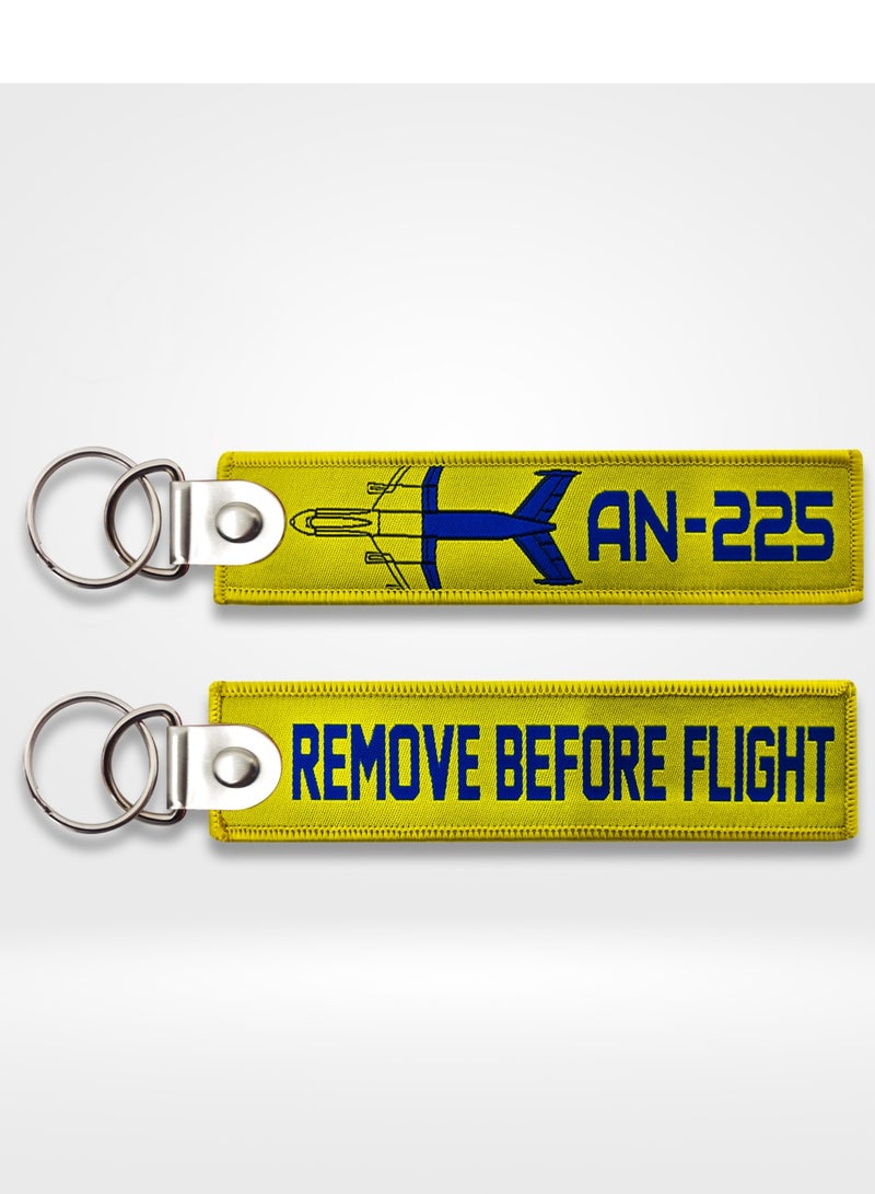 An-225 Yellow Fabric Keychain