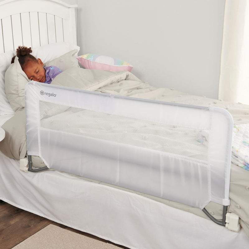 Regalo Swing Down Bed Rail Guard, with Reinforced Anchor Safety System - Image 2