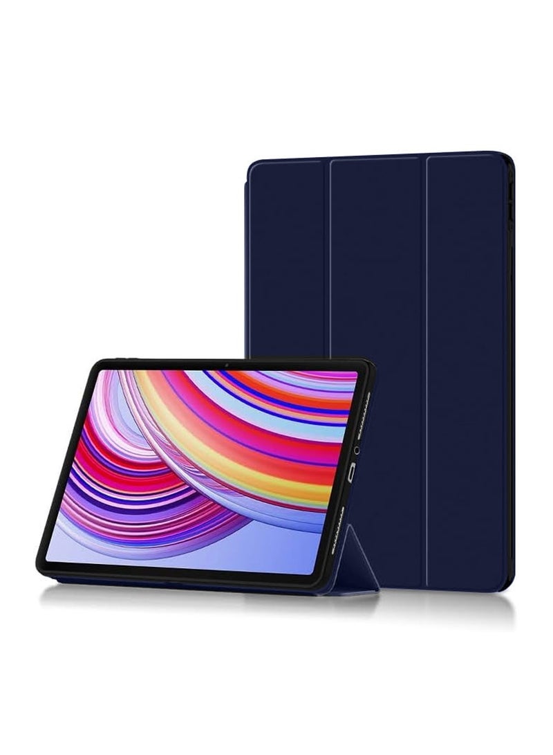 Techie غطاء خلفي ذكي قابل للطي ثلاثي مع وظيفة الاستيقاظ/النوم التلقائي لجهاز Xiaomi Redmi Pad Pro 12.1 / Poco Pad 12.1 2024 – أزرق بحري - Image 2