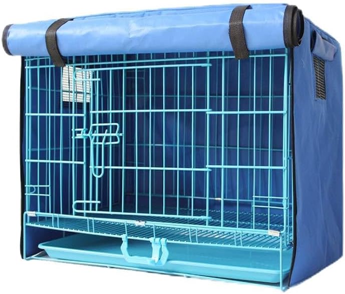 Zerodis Windproof Pet Cat Rabbit Dog Crate Cover Breathable Four Seasons Cages Cover Dog Crate Cover for Single Door Wire Dog Crate Polyester Dog Crate Cover (Blue) - Image 1