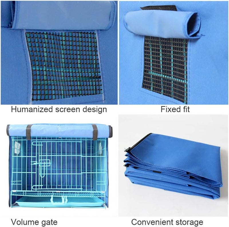 Zerodis Windproof Pet Cat Rabbit Dog Crate Cover Breathable Four Seasons Cages Cover Dog Crate Cover for Single Door Wire Dog Crate Polyester Dog Crate Cover (Blue) - Image 2