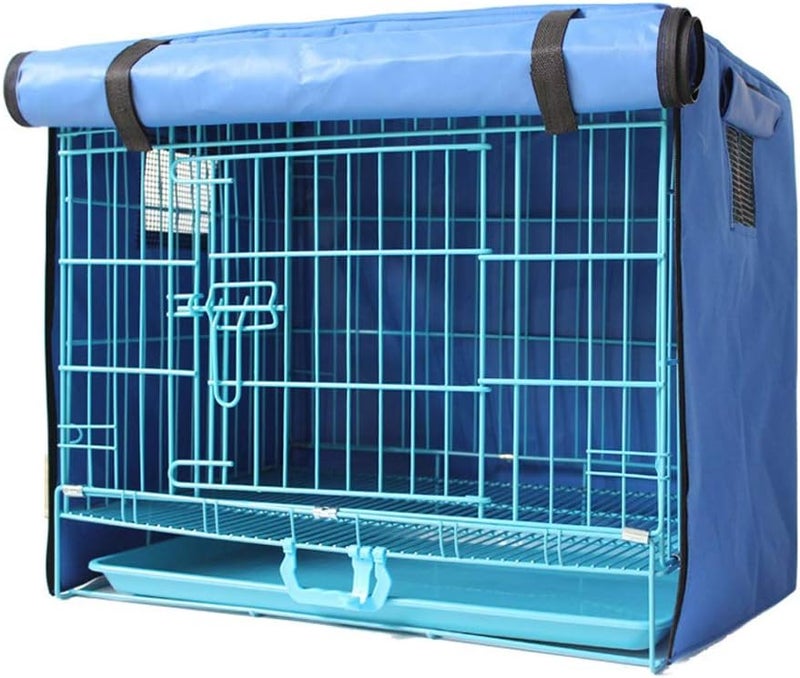 Zerodis Windproof Pet Cat Rabbit Dog Crate Cover Breathable Four Seasons Cages Cover Dog Crate Cover for Single Door Wire Dog Crate Polyester Dog Crate Cover (Blue) - Image 3