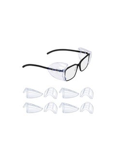 Y&D Side Shields for Eyeglasses Transparent Prescription Glasses, Safety For Glasses,Slip on Clear Shields,Fits Small to Medium Frames Protect(4 Pairs)  - Image 1
