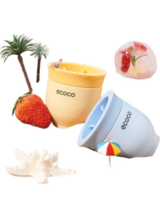 Ecoco Italian Cocoa قالب كرات الثلج Ecoco، صينية مكعبات الثلج للويسكي، صانع ثلج منزلي، سيليكون بدرجة غذائية، قالب كروي كبير، E23160 - Image 2