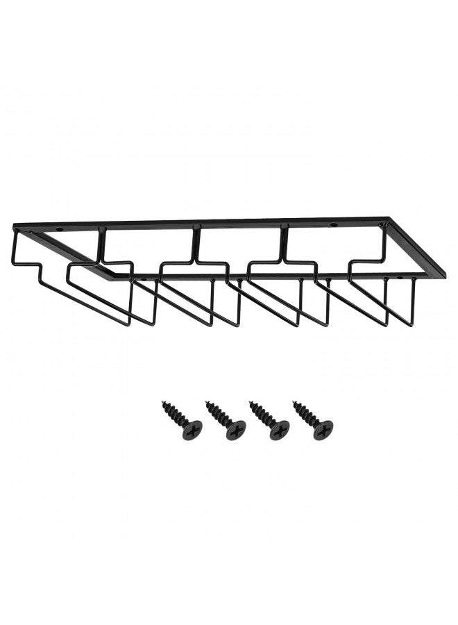 MOCOUM Wine Glasses Rack Under Cabinet Stemware Rack,Wine Glass Hanger Rack Wire Wine Glass Holder Storage Hanger for Cabinet Kitchen Bar (4 Rows) - Image 1