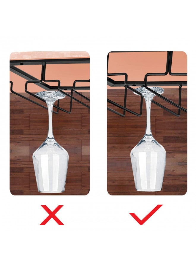 MOCOUM Wine Glasses Rack Under Cabinet Stemware Rack,Wine Glass Hanger Rack Wire Wine Glass Holder Storage Hanger for Cabinet Kitchen Bar (4 Rows) - Image 4