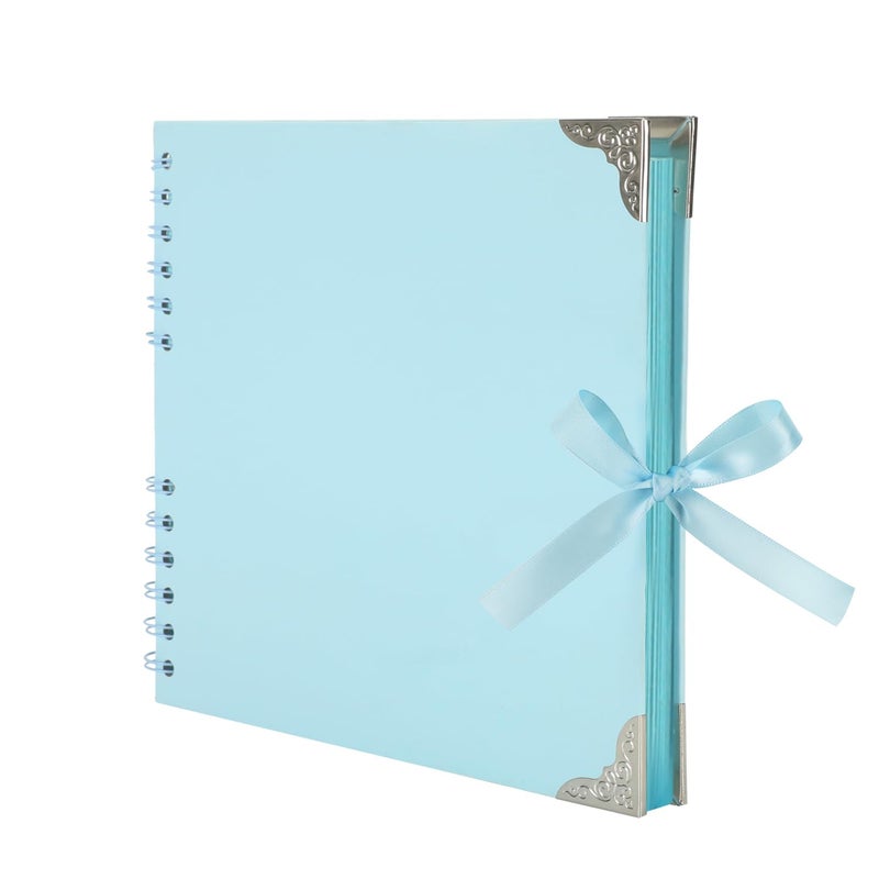 LOYAL BOOK Scrapbook (8 x 8 inch) Scrapbook Album 60 Pages Ideal for Your DIY Scrapbooking Albums Wedding and Anniversary Family Photo Album (blue) - Image 1
