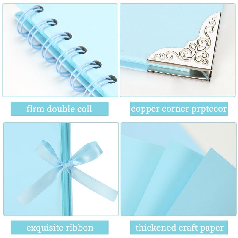LOYAL BOOK Scrapbook (8 x 8 inch) Scrapbook Album 60 Pages Ideal for Your DIY Scrapbooking Albums Wedding and Anniversary Family Photo Album (blue) - Image 3