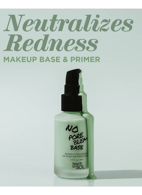 Redness Correcting Base Primer - Pore Minimizing Green Toned Makeup Base - Tone Neutralizing Before Foundation - Minimize Rosacea, Redness - No Pore Blem Primer Base, 1.01 Fl.Oz. 2 Pack