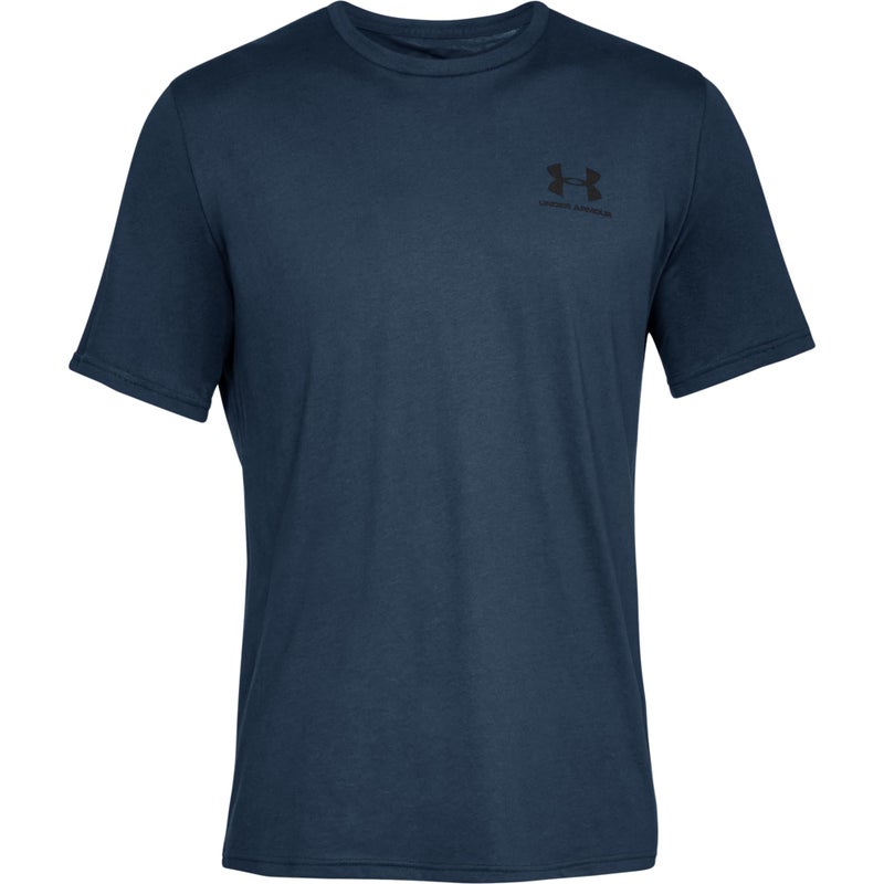 Under Armour Men's UA Sportstyle Left Chest Short Sleeve Shirt XXL Navy - Image 5