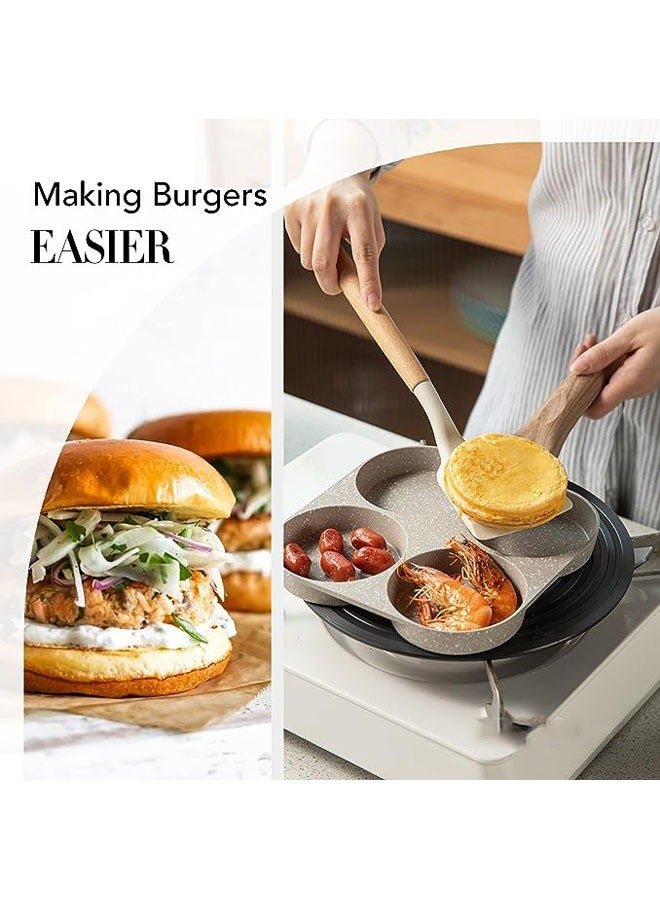 Arabest 4-Cup Egg Pan Omelette Pan Nonstick Egg Frying Pan Pancake Pan Healthy Granite Egg Cooker Pan Egg Skillet For Breakfast Suitable For Gas Stove & Induction Cookware - Image 4