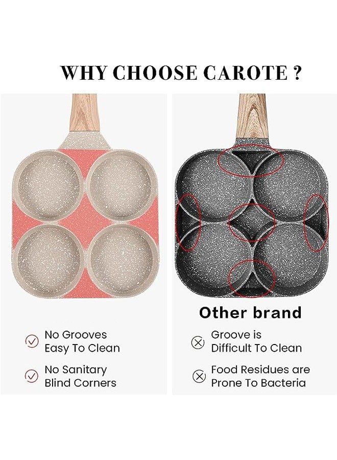 Arabest 4-Cup Egg Pan Omelette Pan Nonstick Egg Frying Pan Pancake Pan Healthy Granite Egg Cooker Pan Egg Skillet For Breakfast Suitable For Gas Stove & Induction Cookware - Image 5