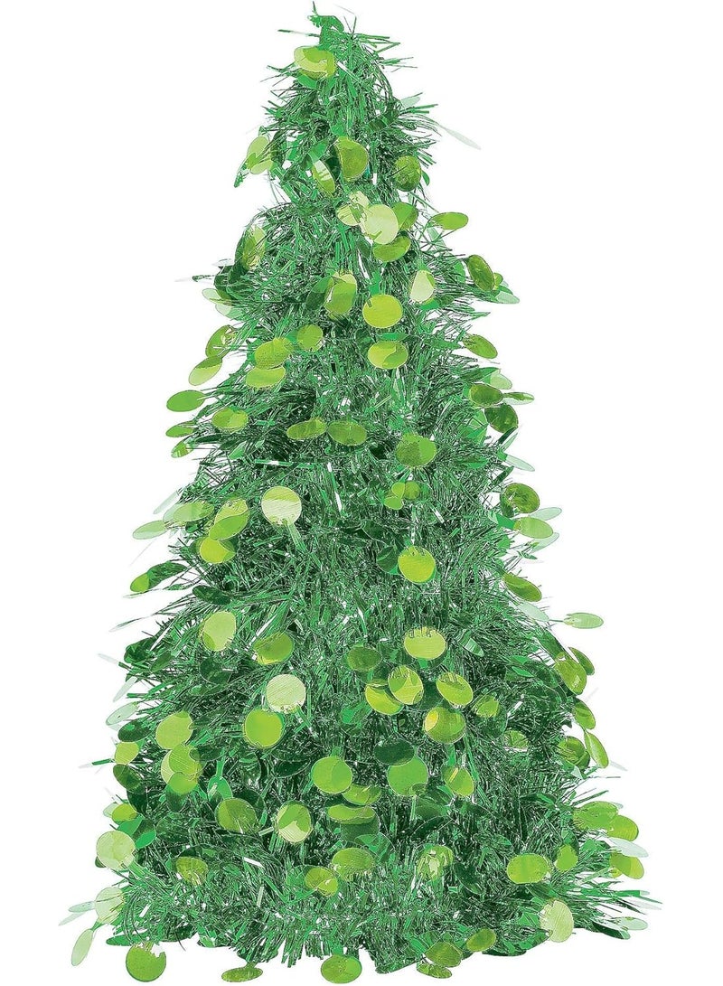 Amscan Christmas Green Tinsel Tree Centrepiece 10-Inch