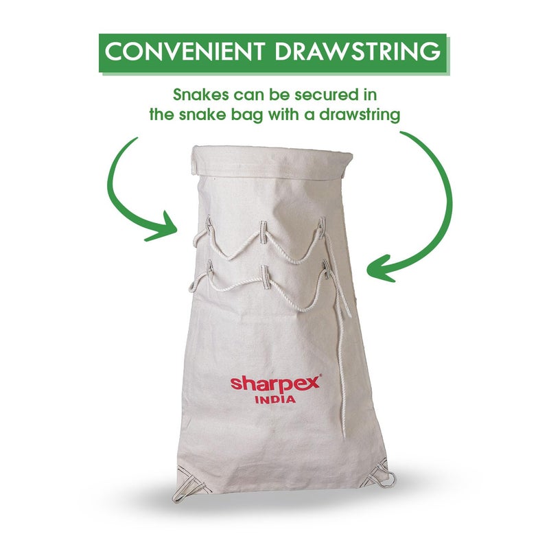 Sharpex Heavy Duty Snake & Reptile Bag with Drawstring and Handle | 80 x 44 cm Large Snake Catching Bag with Sewn Bottom Corners for Safe Transport and Rescue Operations - Image 5