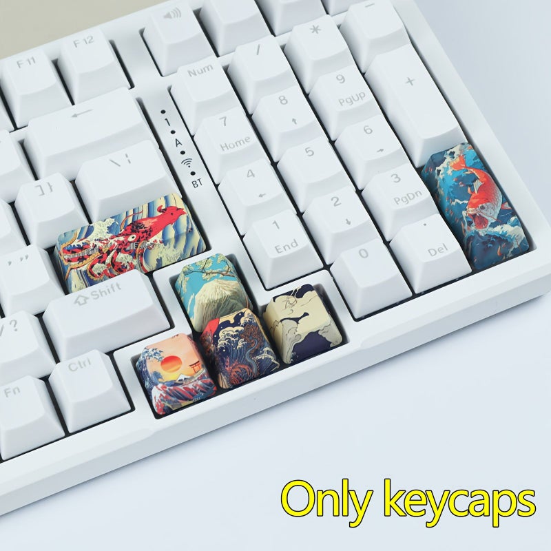 Coral Themed 2Pcs Keycaps Set OEM Profile PBT Sublimation ESC Space Cherry - Image 1