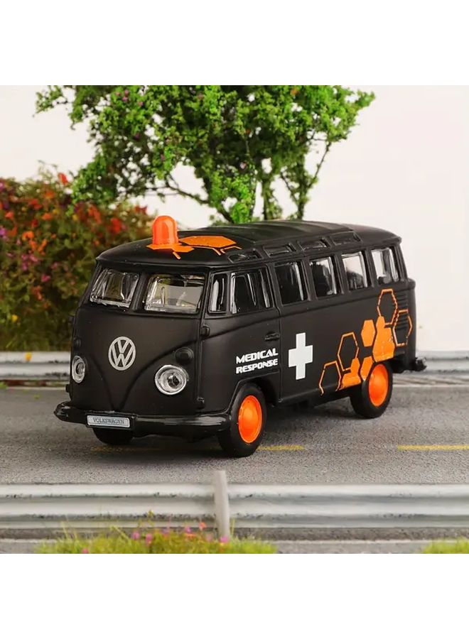 Maisto Black Volkswagen Bus Ambulance Toy Car Zinc Alloy Vintage Model - Image 1
