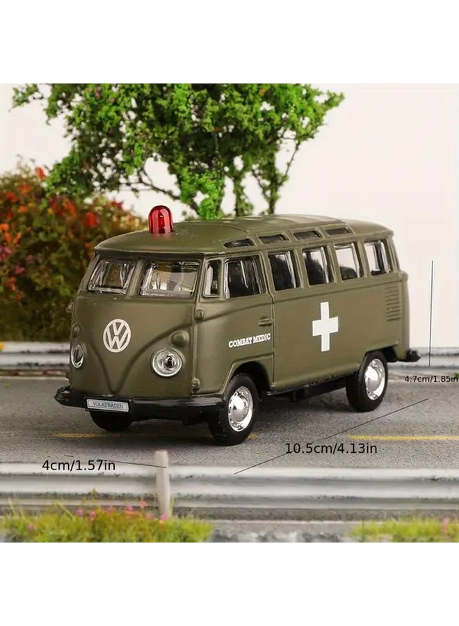 Maisto Black Volkswagen Bus Ambulance Toy Car Zinc Alloy Vintage Model - Image 3