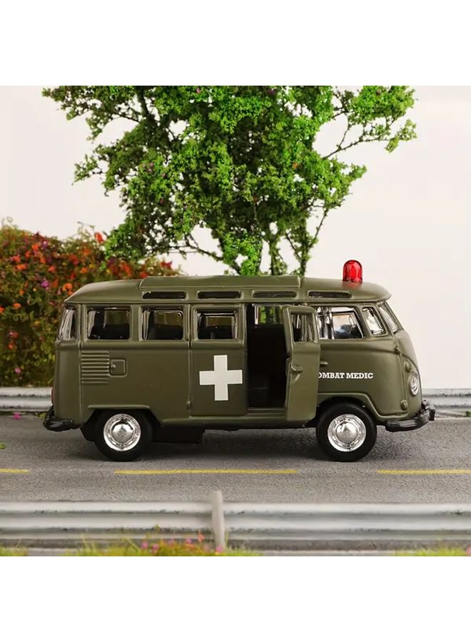 Maisto Black Volkswagen Bus Ambulance Toy Car Zinc Alloy Vintage Model - Image 4