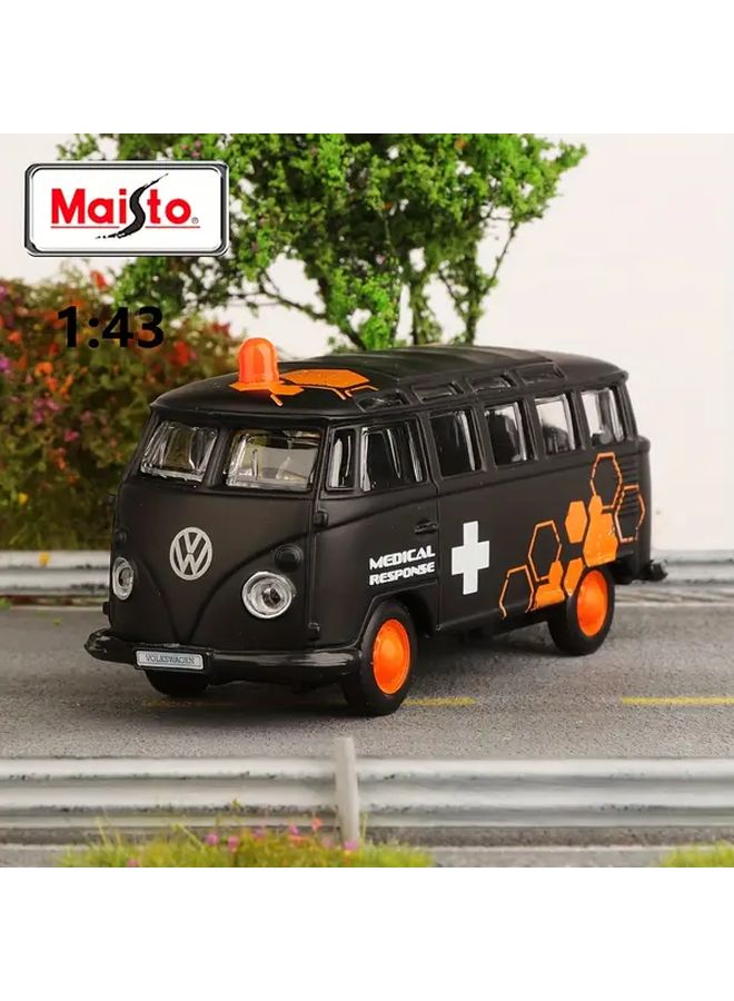 Maisto Black Volkswagen Bus Ambulance Toy Car Zinc Alloy Vintage Model - Image 2