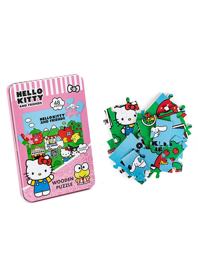 Hello Kitty Puzzle Tin - 48Pc Puzzle  – Kids Brain Teaser Puzzle Toy, Educational & Travel Game