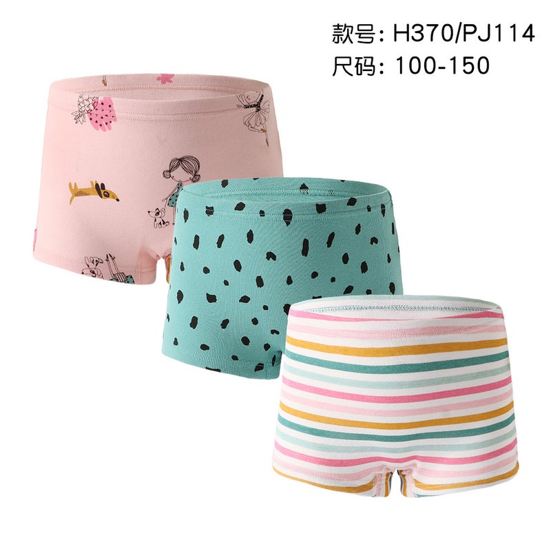 Girls 100% Cotton Cartoon Print Boyshorts