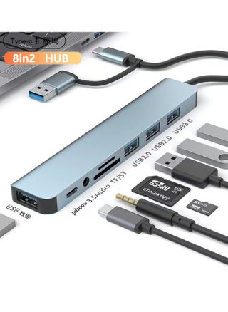USB 3.0 & Type-C to 8-Port Hub