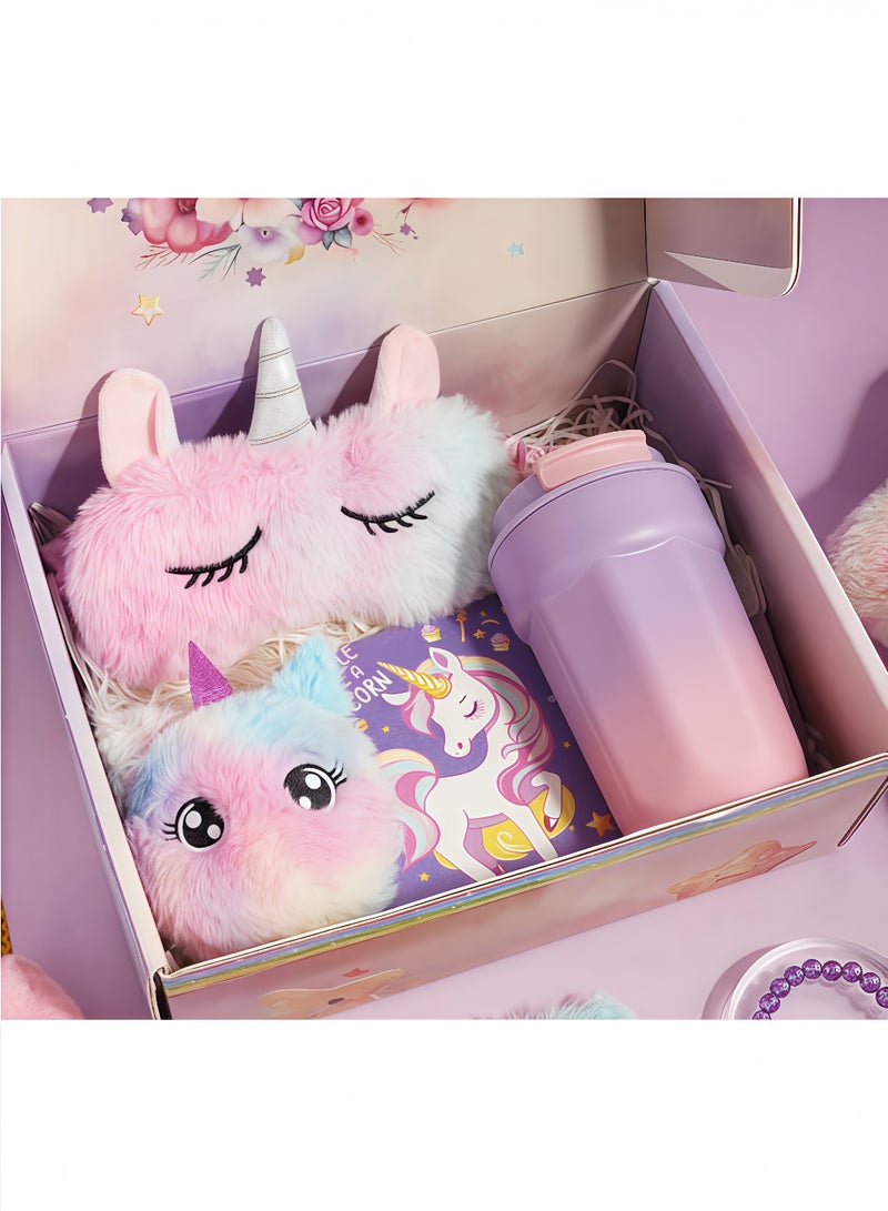 Peachjoy Unicorn Gift Set for Girls, Birthday Gifts, Back-to-school Gifts, Graduation Gifts, Unicorn Star Pillow, Unicorn Combination Lock Diary, Insulated Cup, Personalised Gifts  - Image 4