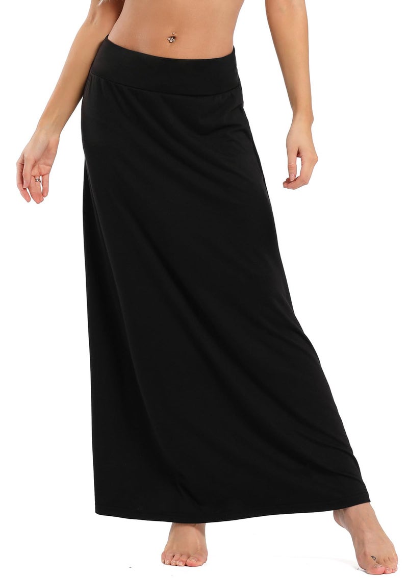 Yinggeli Women's Bohemian Print Long Maxi Skirt (Small, H-Flower) - Image 1