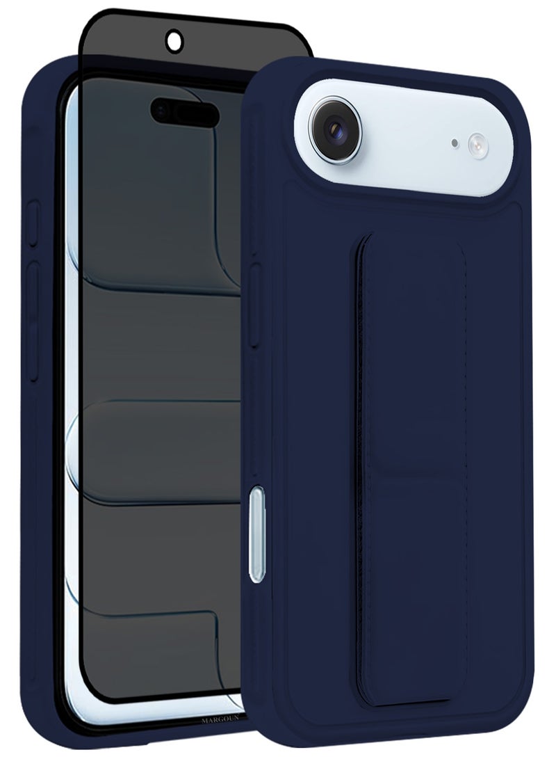 CATANES 2 Packs Premium PU Leather Case for iPhone 17 Air with Stand Function Shockproof and Anti Scratch Finger Grip with Privacy Screen Protector - Image 1