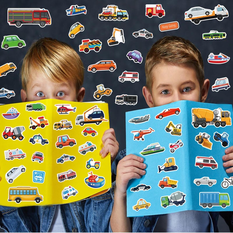 Chinyuti 312Pcs Transportation Stickers  Cute Truck Stickers Construction Sticker Self-Adhesive Transportation Vehicle Paper Decals For Teaching School Home Party Supplies - Image 2
