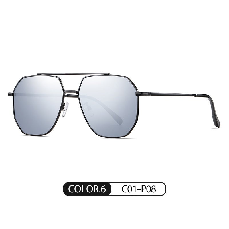 Generic Mens Polarized Sunglasses JS8537 Fashion Shades Black Frame White Mercury C01-P08 