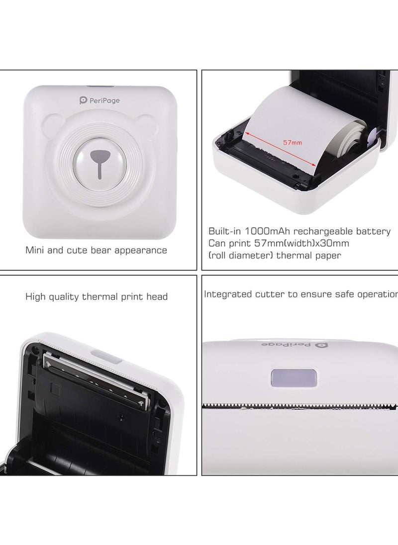 PeriPage - PeriPage Mini Pocket Wireless BT Thermal Printer Picture Photo Label Memo Receipt Paper Printer with USB Cable Support for Android iOS Smartphone Windows - Image 1