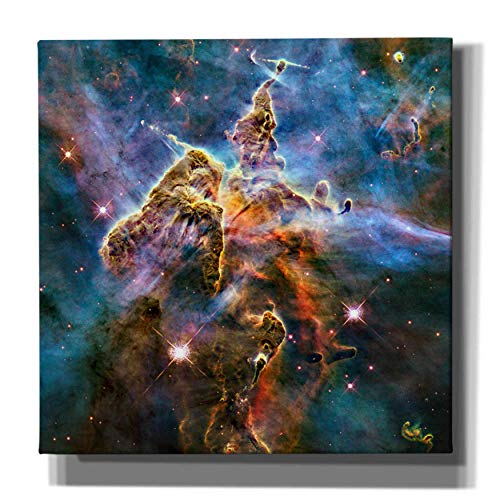 Epic Graffiti 'Mystic Mountain' Hubble Space Telescope Canvas Wall Art, 18" x 18" - Image 1