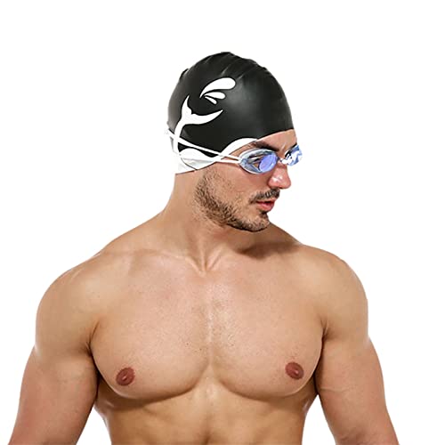 2FY2SW Extra Large Swimming Cap Adult Waterproof Swimming Cap Women Men Elastic Silicone Swim Pool Hat Beach Surfing Long Hair Bathing Cap Ears Protection Swim Cap - Image 1