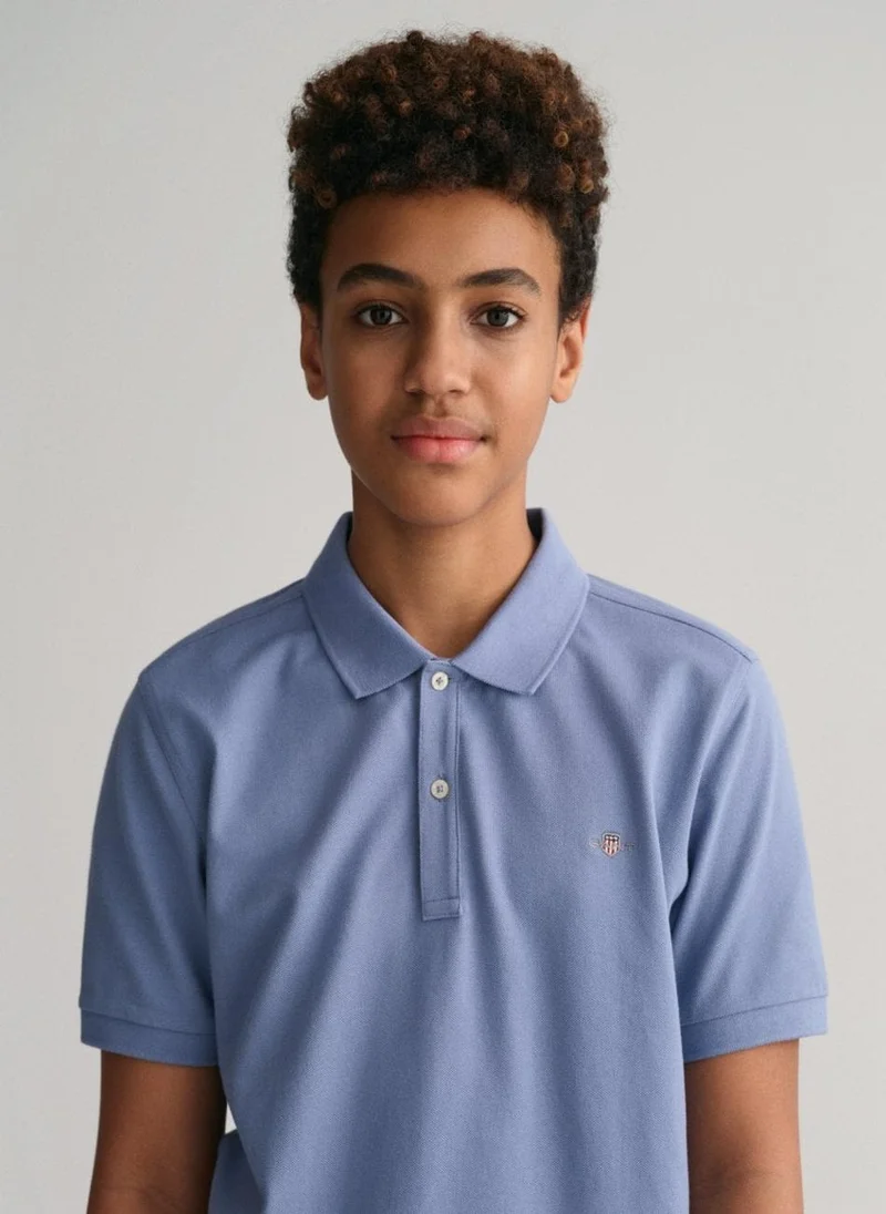 غانت Teens Shield Pique Polo Shirt