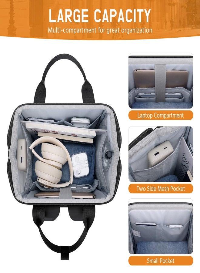 Maelstrom Laptop Backpack, Fits 15.6-17.3 Inch Travel Backpack for Women Men, Waterproof College School Computer Bag, Anti-theft Business Work Bag with Luggage Strap (Black-Beige, 21L) - Image 3