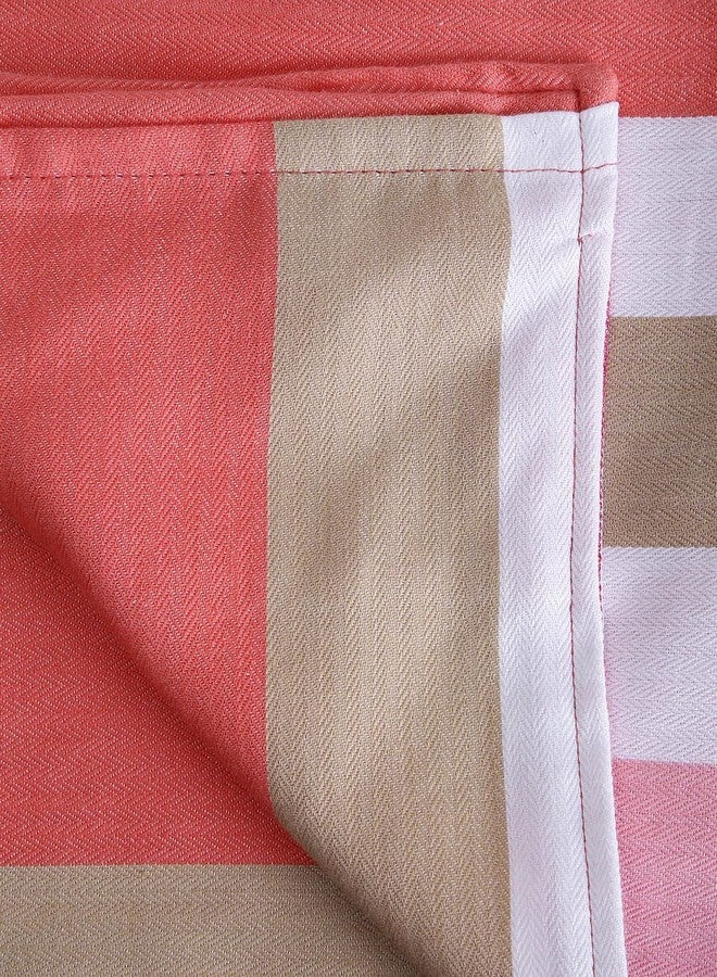 Swayam 100% Cotton Double Bedsheet with 2 Pillow Covers | 240 TC Soft Breathable Bed Sheet | Striped Printed | Size 90 x 108 inch | Comfortable & Durable for Bedroom - Peach - Image 3